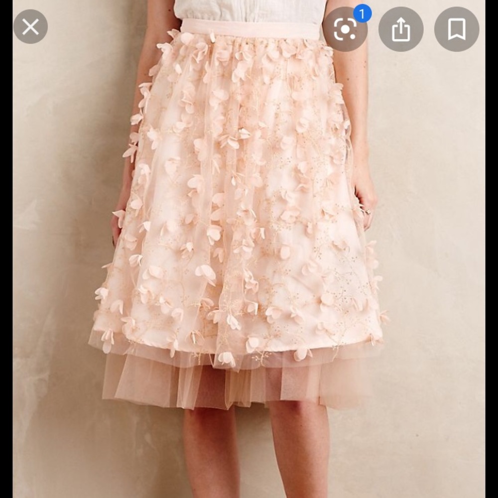 Anthropologie Eva Franco pink tulle skirt